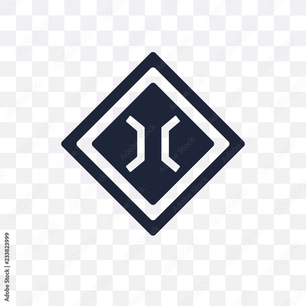 Narrow bridge sign transparent icon. Narrow bridge sign symbol design from Traffic signs collection. Narrow bridge sign transparent icon. Narrow bridge sign symbol design from Traffic signs collection.
