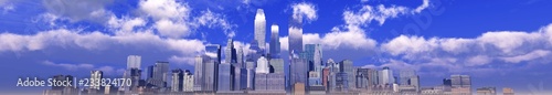 modern city, panorama of a city landscape against the sky with clouds,
