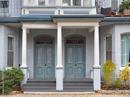 twin doors of old row houses © Spiroview Inc.