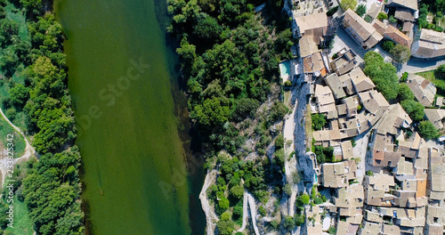 French village in aerial view, aigueze France photo