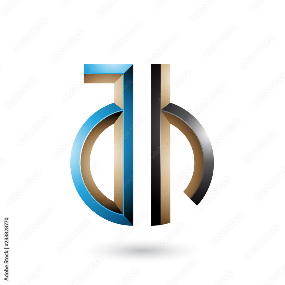 Blue and Black Key-like Symbol of Letters A and H Vector Illustration Blue and Black Key-like Symbol of Letters A and H Vector Illustration