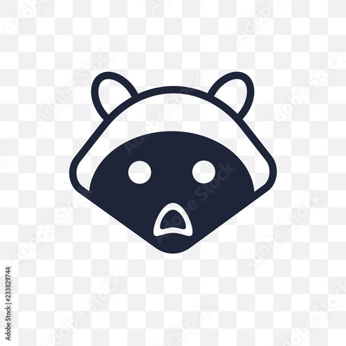 Racoon transparent icon. Racoon symbol design from Animals collection.