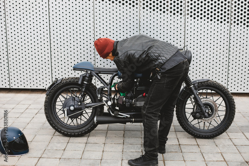 Vintage rebuilt motorcycle motorbike caferacer