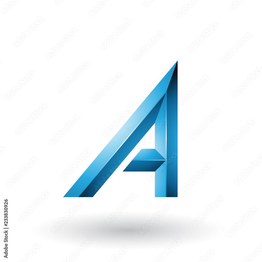 Blue Bold and Curvy Geometrical Letter A Vector Illustration Blue Bold and Curvy Geometrical Letter A Vector Illustration