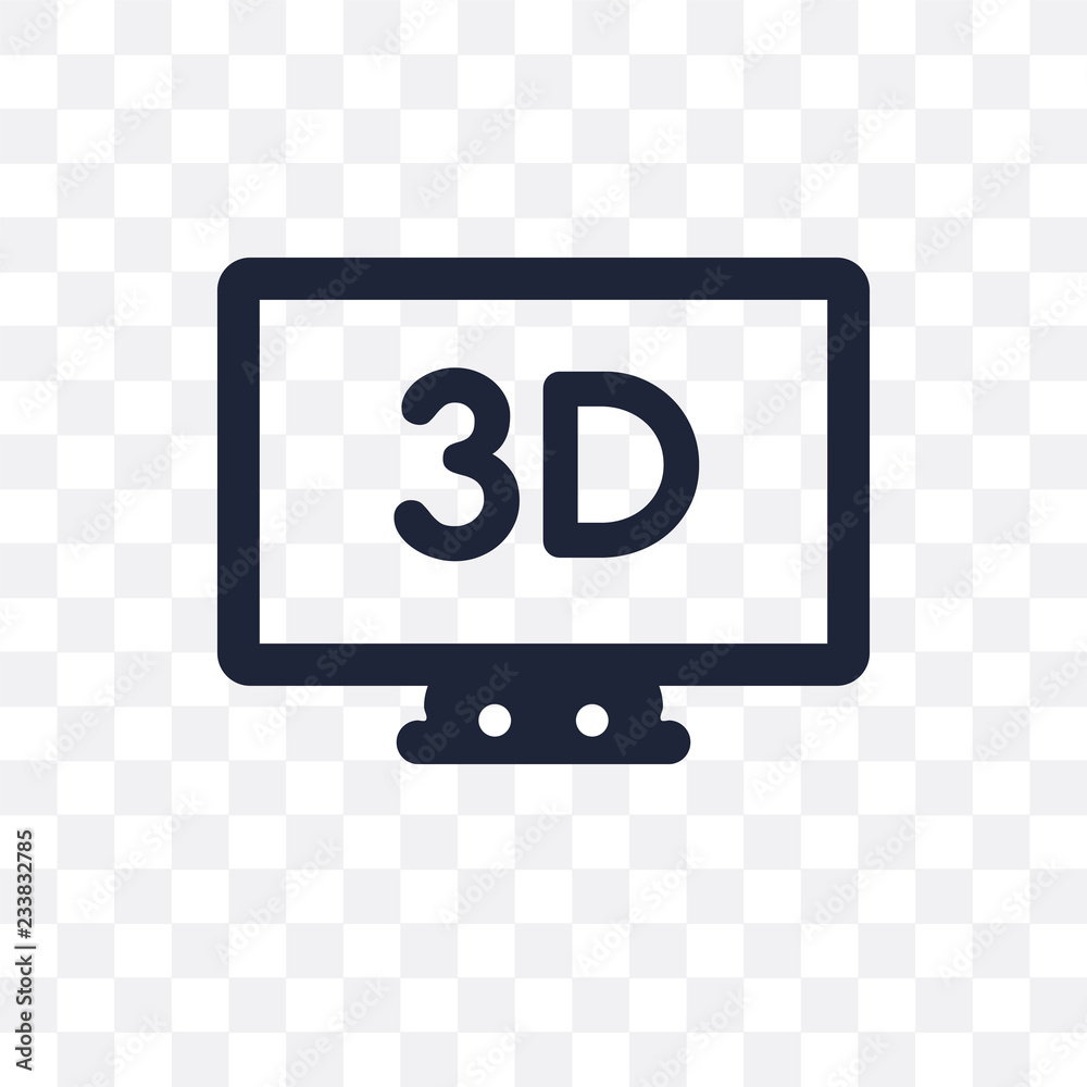 3 dimension screen transparent icon. 3 dimension screen symbol design from Cinema collection. 3 dimension screen transparent icon. 3 dimension screen symbol design from Cinema collection.