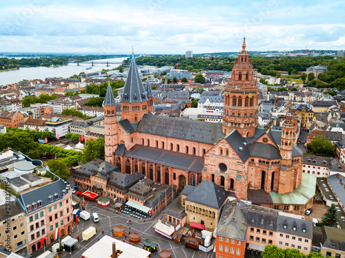 Mainz cathedral aerial view, Germany