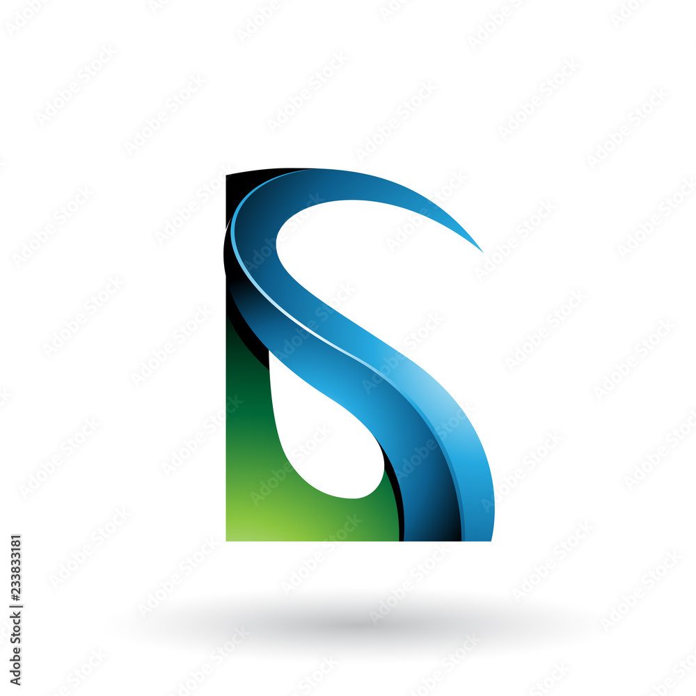 Green and Blue Glossy Curvy Embossed Letter G Vector Illustration Green and Blue Glossy Curvy Embossed Letter G Vector Illustration