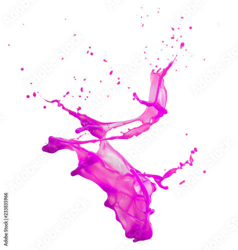 pink paint splash isolated on a white background