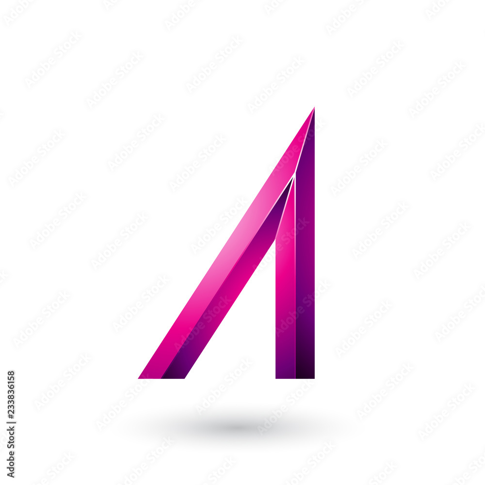 Magenta Geometrical Glossy Letter A Vector Illustration Magenta Geometrical Glossy Letter A Vector Illustration