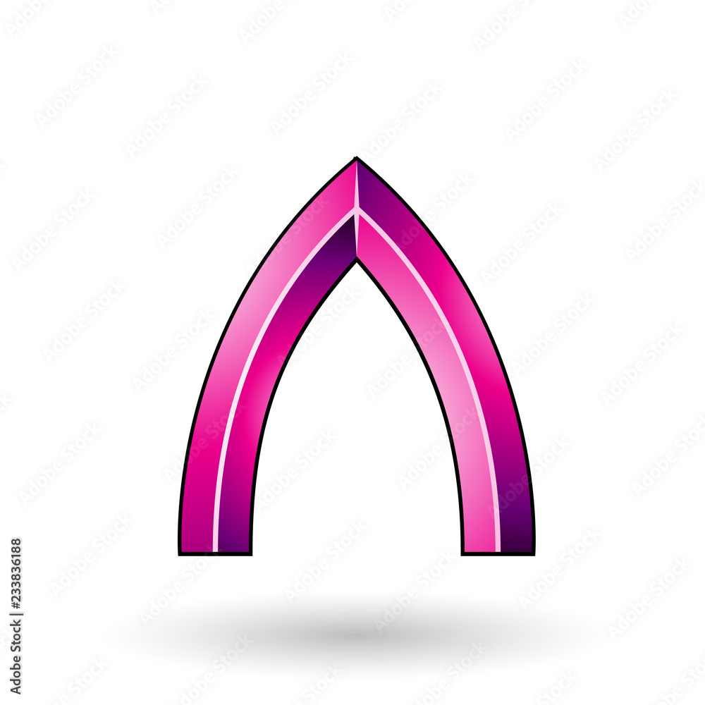 Magenta Glossy Embossed Letter A with a Dark Stroke Vector Illustration Magenta Glossy Embossed Letter A with a Dark Stroke Vector Illustration