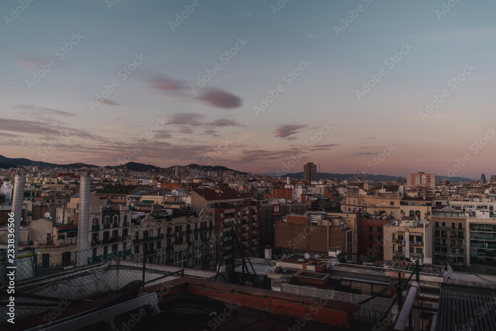 panoramic view of the city of barcelona spain