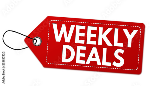 Weekly deals label or price tag