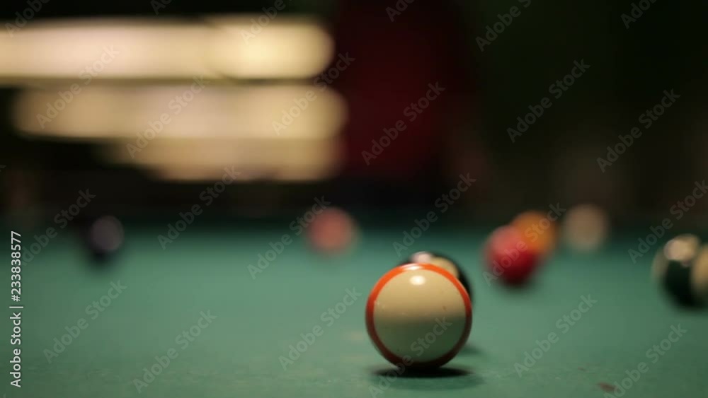 billiard balls on table