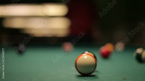 billiard balls on table