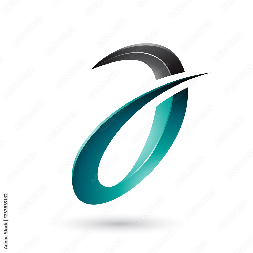 Persian Green Spiky and Glossy Letter A Vector Illustration Persian Green Spiky and Glossy Letter A Vector Illustration