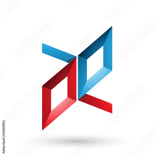 Free Download Red and Blue Frame Like Letters of A and E Vector Illustration - GFXLoad