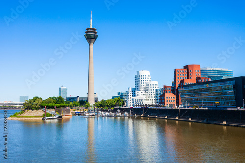 Canvas Print Medienhafen Media Harbour district, Dusseldorf