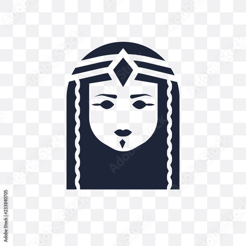 Cleopatra transparent icon. Cleopatra symbol design from Desert collection.