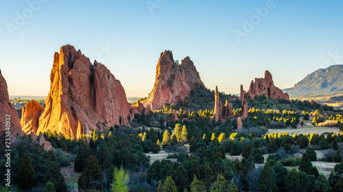 Sunrise at the Garden of the Gods in Colorado Springs, CO photo