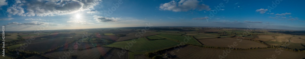 Fototapeta premium Aerial Panoramic view of dramatic Sky