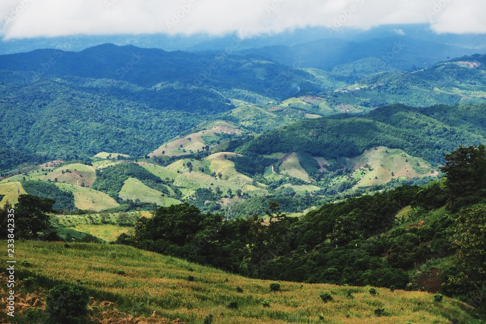 landscape  of  Mountain in  Nan province Thailand