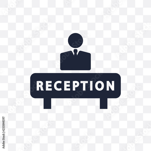 Reception transparent icon. Reception symbol design from Hotel collection.
