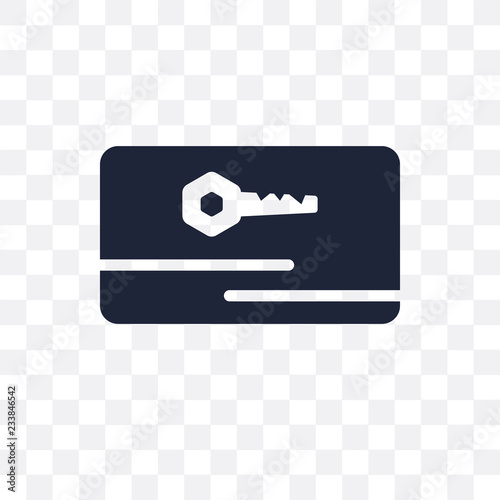 Key card transparent icon. Key card symbol design from Smarthome collection.