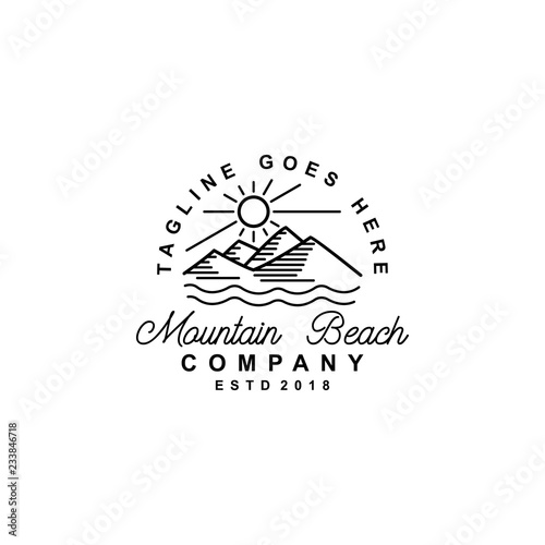 Vintage retro hipster mountain logo vector
