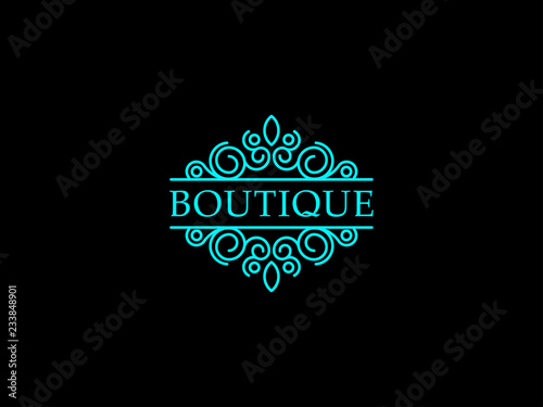 Boutique logo template with text space for your company name. vector illustration