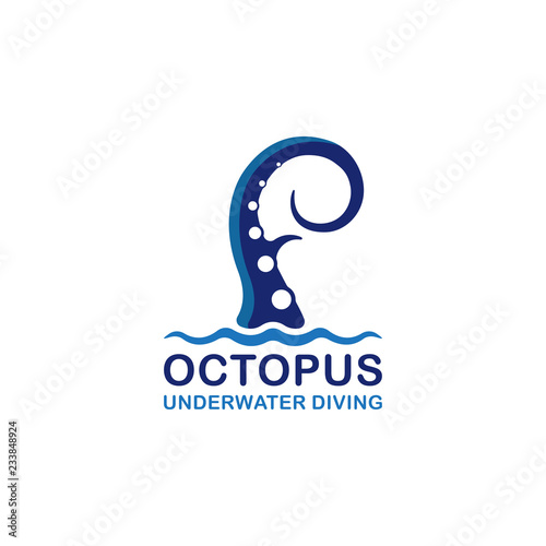 Tentacle, Underwater Diving Logo vector