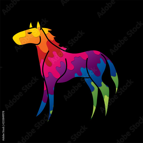 Horse standing cartoon Graphic Vector