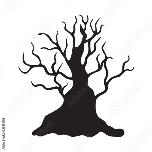 Tree silhouette isolated illustration on white background