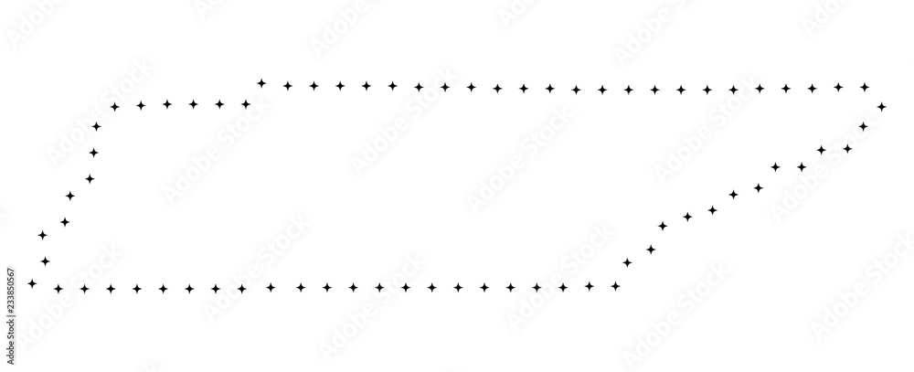 Vector stroke dot Tennessee State map in black color, small border points have diamond shape. Track the path points and get Tennessee State map.