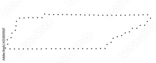 Vector stroke dot Tennessee State map in black color, small border points have diamond shape. Track the path points and get Tennessee State map.