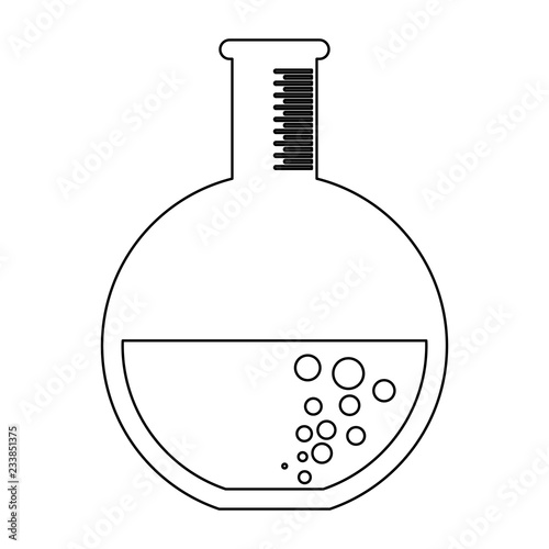 Chemistry flask symbol in black and white