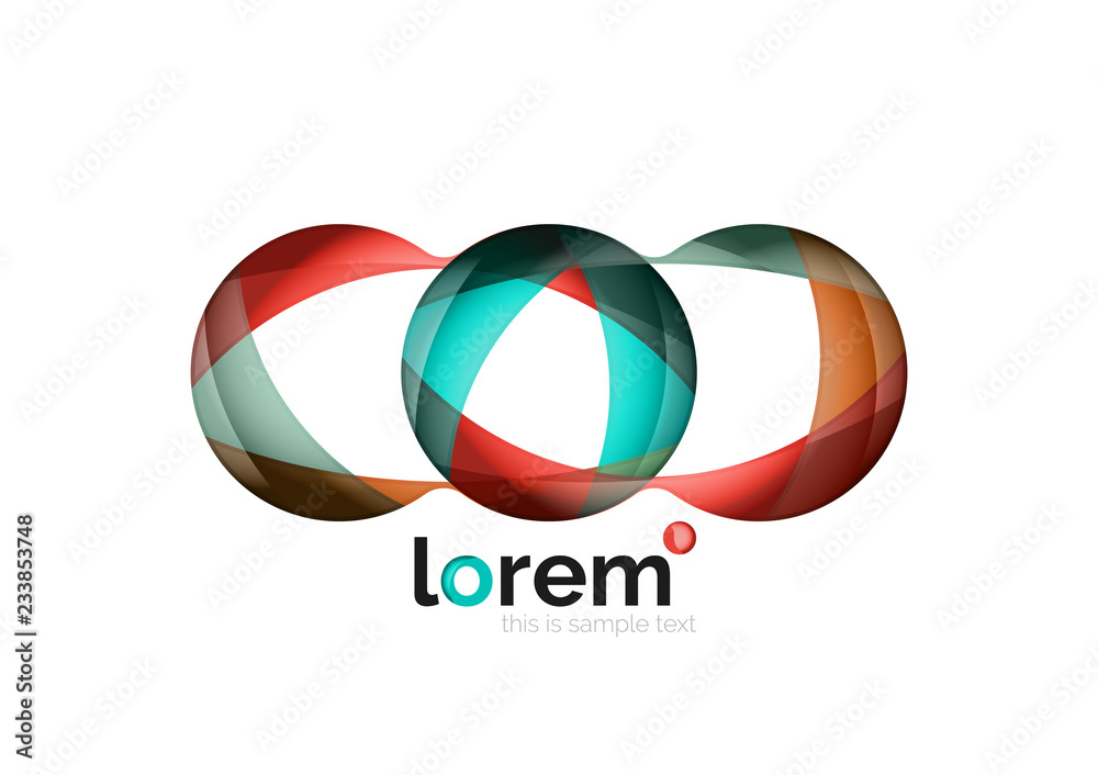 Abstract geometric design logo made of flowing elements Abstract geometric design logo made of flowing elements