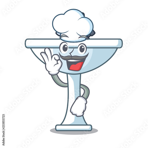 Chef kitchen sink on stely modern character