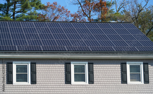 solar panel installed on the house roof