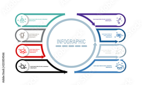 modern infographic template with 8 options vector