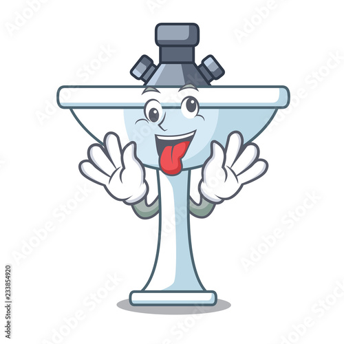 Crazy bathroom ceramic sink on mascot isolated