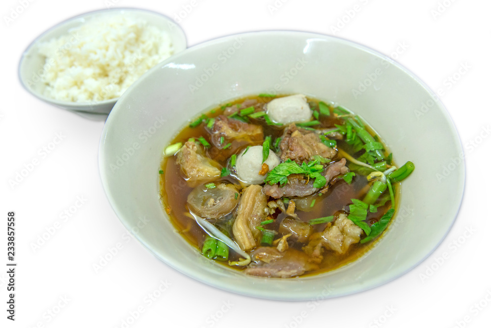Chinese Beef noodles with clear soup Stewed Beef and Meatballs Chinese Beef noodles with clear soup Stewed Beef and Meatballs