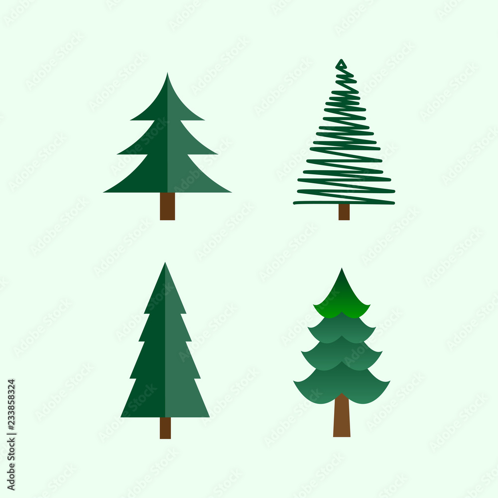 pine tree for decoration flat icon. vector illustration.