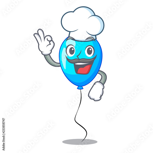 Chef blue balloon character on the rope