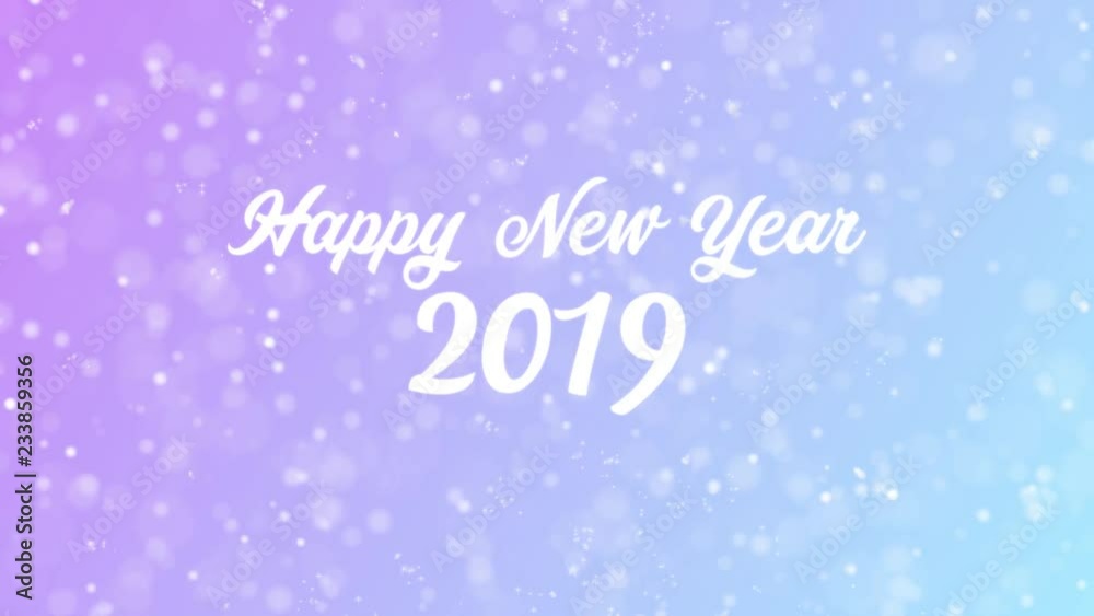 Happy New Year 2019 Greeting card text with beautiful snow and stars particles background for celebration, wishes, events, messages, holidays, festival. Happy New Year 2019 Greeting card text with beautiful snow and stars particles background for celebration, wishes, events, messages, holidays, festival.