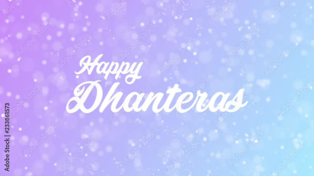 Happy Dhanteras Greeting card text with beautiful snow and stars particles background for celebration, wishes, events, messages, holidays, festival. Happy Dhanteras Greeting card text with beautiful snow and stars particles background for celebration, wishes, events, messages, holidays, festival.