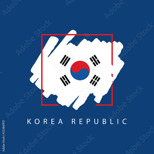 Korea Republic Brush Logo Vector Template Design Illustration