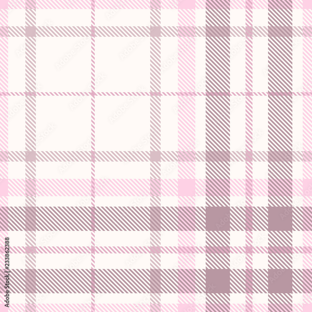 Plaid pattern in white, pink and faded purple. Plaid pattern in white, pink and faded purple.