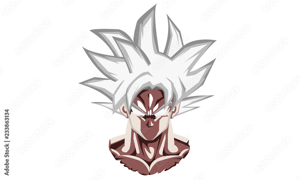 Ultra Instinct Goku Vector Portrait vector de Stock | Adobe Stock