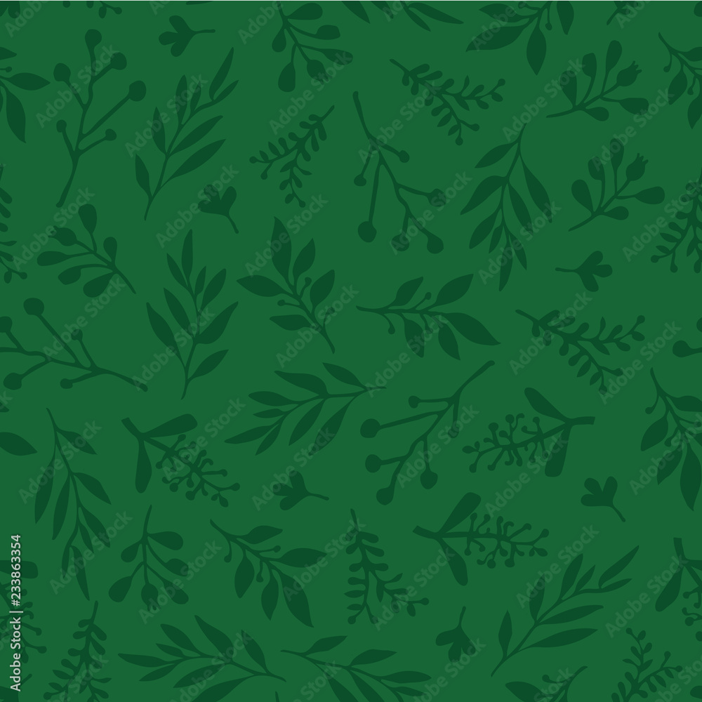 Seamless vector background with abstract leaves green. Simple leaf texture  in green, endless foliage pattern. Subtle Christmas background. Paper,  pattern fill, web banner, fabric, cards, invitation Stock Vector | Adobe  Stock