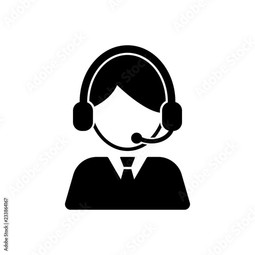 customer care, service, contact icon vector